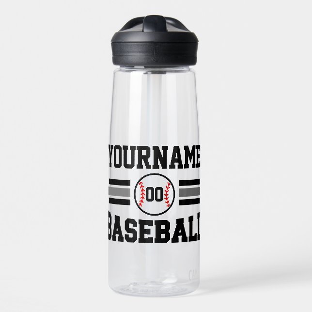 Bouteille D'eau Équipe de joueurs de baseball rétro personnalisés  (Avant)