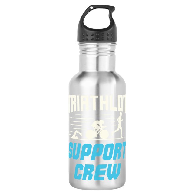 Bouteille D'eau Équipe de soutien au triathlon (Devant)