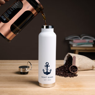 Bouteille D'eau Équipement de capitaine nautique personnalisé Navy