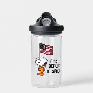 Bouteille D'eau ESPACE   Snoopy avec astronaute du drapeau