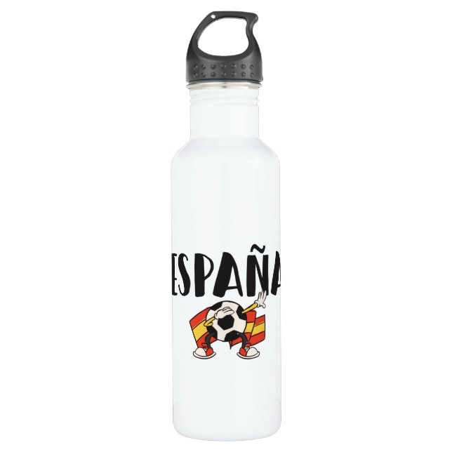 Bouteille D'eau Espagne Football Fan Shirt Drapeau (Devant)