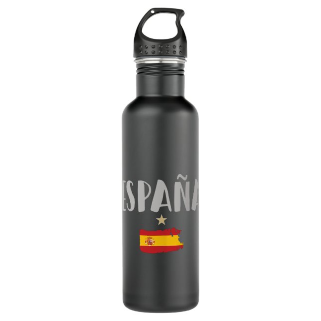 Bouteille D'eau Espagne Football Fan Shirt Drapeau (Devant)