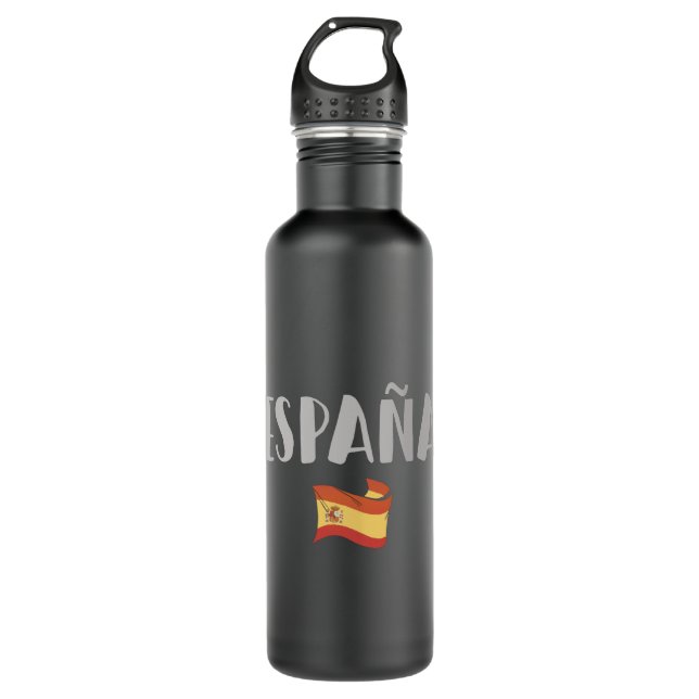 Bouteille D'eau Espagne Football Fan Shirt Drapeau (Devant)