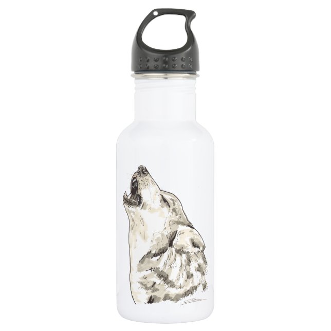 Bouteille D'eau Esprit de Shamanic de loup (Devant)