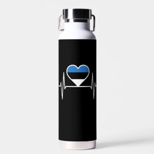 Bouteille D'eau Estonie Heartbeat Estonie Drapeau