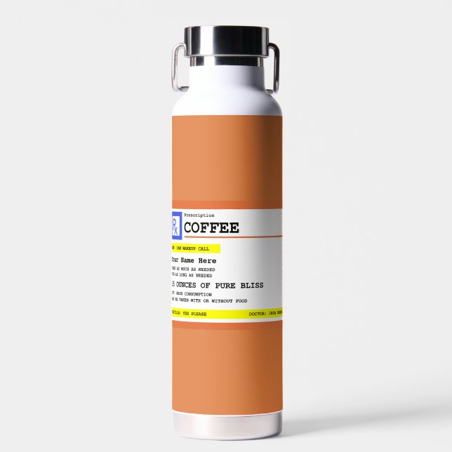 Bouteille D'eau Étiquette de café d'ordonnance personnalisé (Avant)