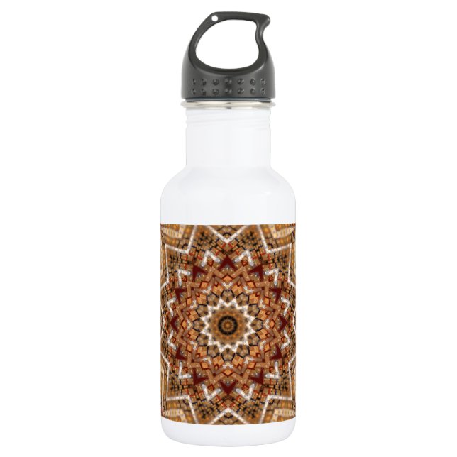 Bouteille D'eau Étoile brun clair kaléidoscope (Devant)