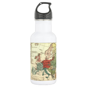 Bouteille D'eau Europe Carte Pays Antique Mondiale