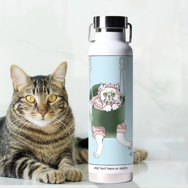 Bouteille D'eau Examen de performance des parents de chats humour  (Créateur téléchargé)