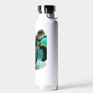 Bouteille D'eau 🌊 Explorateur Océanique Tortue de Mer
