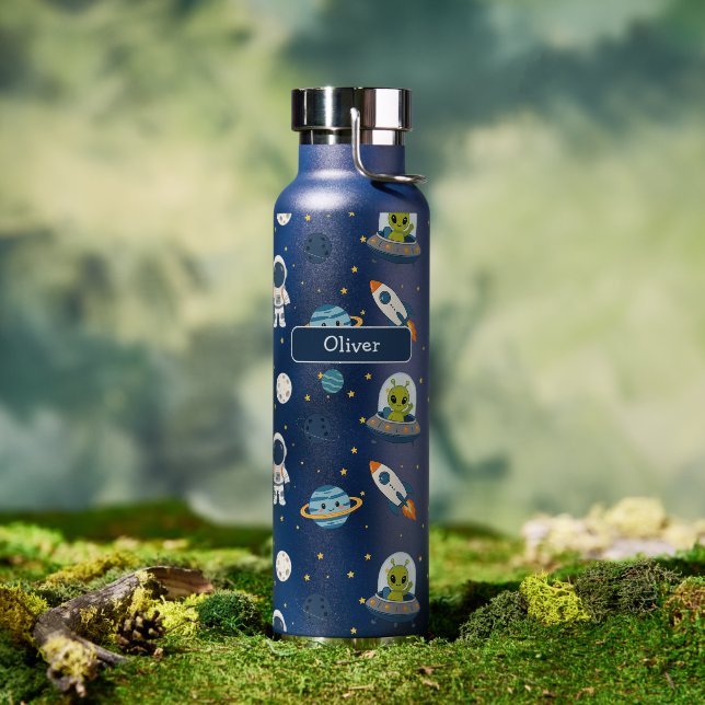 Bouteille D'eau Explorateur spatial de fusée extraterrestre astron (Extérieur (pivotée))
