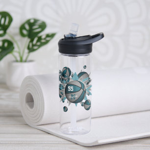 Bouteille D'eau explosion de basket-ball gris turquoise pour une f