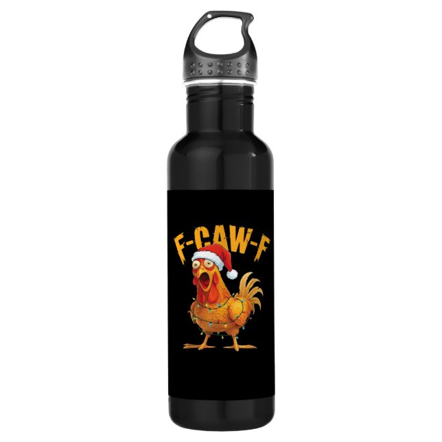Bouteille D'eau F-Caw-F Chicken Christmas Essential (Devant)