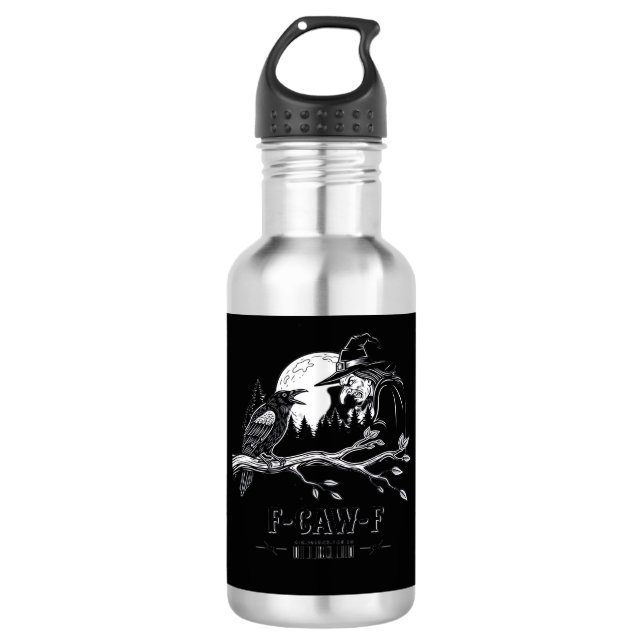Bouteille D'eau F-Caw-F Corbeau Sorcière Halloween F-Caw-F (Devant)