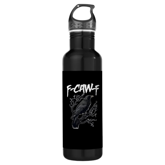 Bouteille D'eau F-Caw-F Funny Crow Minimal Clean (Devant)