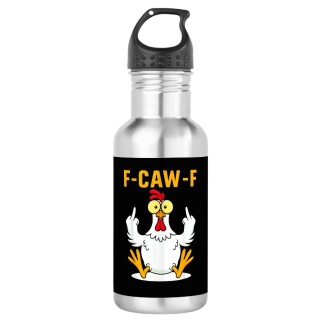 Bouteille D'eau F-Caw-F Quote Rooster Meme (Devant)