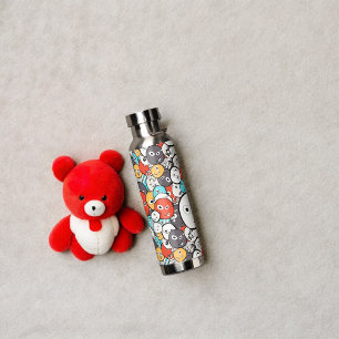 Bouteille D'eau Face du monstre à doodle multicolore