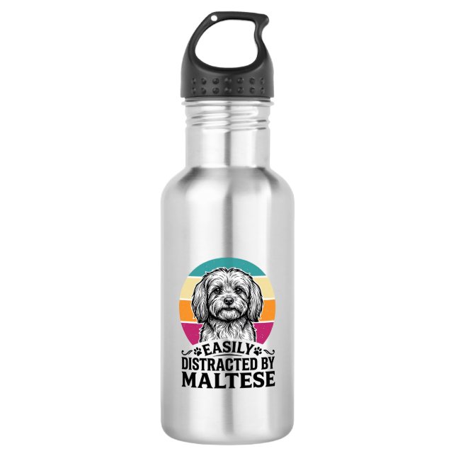 Bouteille D'eau Facilement Distrait Par La Conception De Chien Vin (Devant)