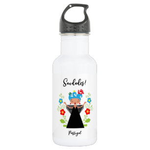 Bouteille D'eau Fado chanteuse avec caravelle portugaise