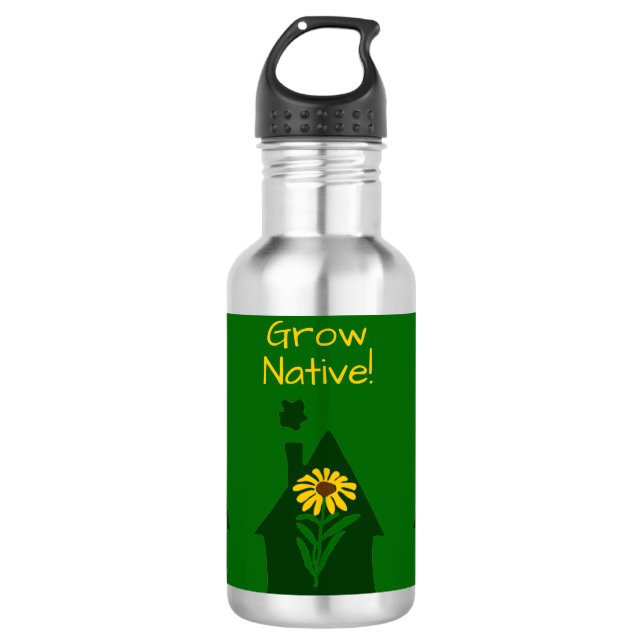 Bouteille D'eau Faisons pousser les plantes indigènes ! (Devant)