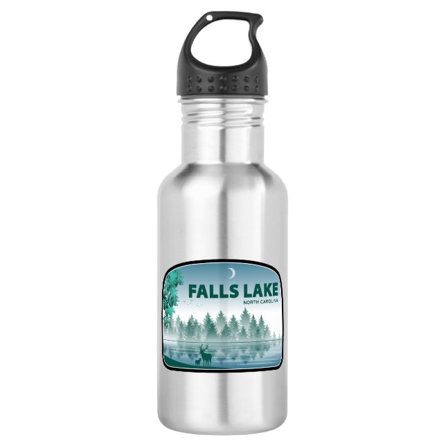 Bouteille D'eau Falls Lake North Carolina Cerfs (Devant)