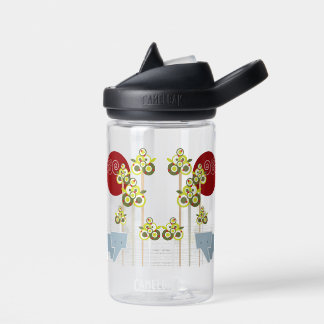 Bouteille D'eau Famille D'Éléphants Whimsical Dans La Forêt Et Le 