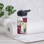 Bouteille D'eau Famille multi photo moderne bordeaux simple famill<br><div class="desc">Un cadeau moderne et élégant multi photo famille. La couleur bordeaux peut être changée.</div>