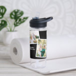 Bouteille D'eau Famille multi-photo moderne noir simple cadeau fam<br><div class="desc">Un cadeau moderne et élégant contemporain multi photo famille. La couleur noire peut être changée.</div>