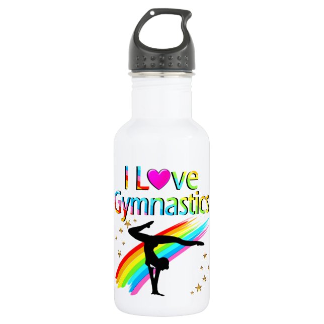 BOUTEILLE D'EAU FANTASTIQUE GYMNAST FILLE I LOVE GYMNASTIC DESIGN (Devant)
