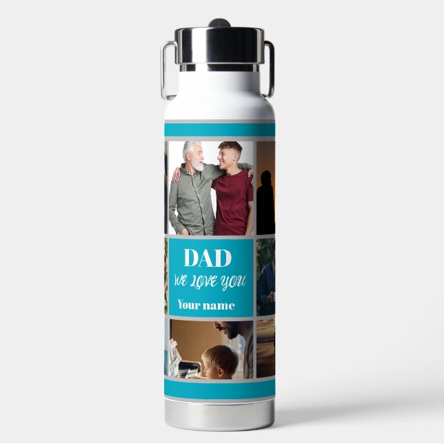 Bouteille D'eau Father’s Day Gift for Dad | Custom Photo & Name (Salle de sport)