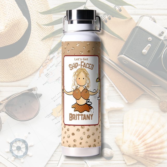 Bouteille D'eau Femme drôle de dessin animé bikini paillettes fête (Créateur téléchargé)