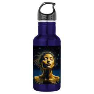 Bouteille D'eau Femme Éthérée Méditant Sous les Étoiles