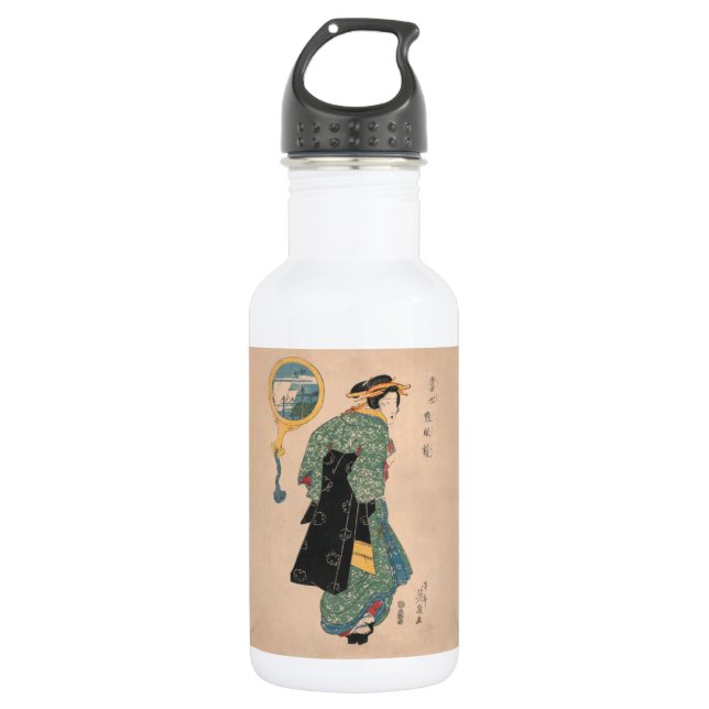 Bouteille D'eau Femme japonaise Kimono : Ukiyo-e Woodblock Imprime