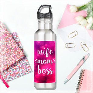 Bouteille D'eau Femme Maman Boss Typographie Script tendance Hot P