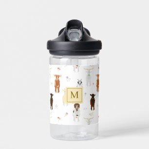 Bouteille D'eau Ferme de chèvres mignonnes Monogrammé