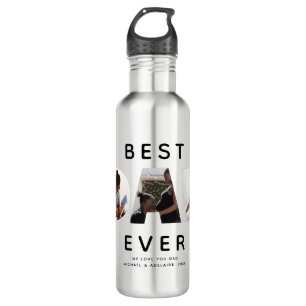 Bouteille D'eau Fête des pères personnalisée Collage photo meil