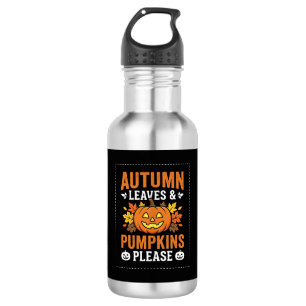 Bouteille D'eau Feuilles d'automne Citrouille Halloween Design