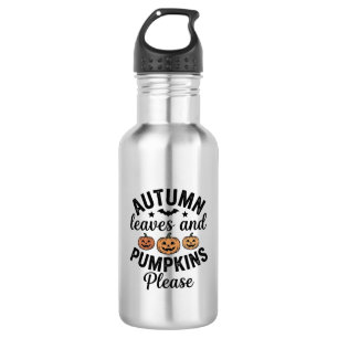 Bouteille D'eau Feuilles d'automne Citrouilles S'il vous plaît Vin