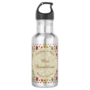 Bouteille D'eau Feuilles de chêne et Acorns Automne Mariage d'auto