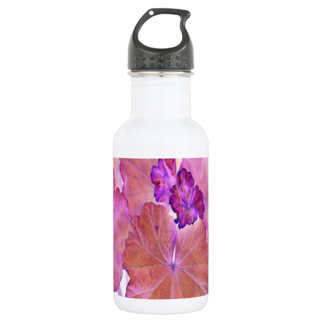 Bouteille D'eau Feuilles de géranium rose (Devant)