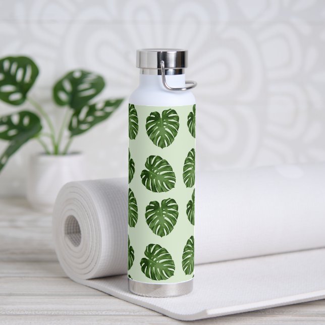 Bouteille D'eau Feuilles de palmiers, Feuilles verts, Motif tropic (Yoga)