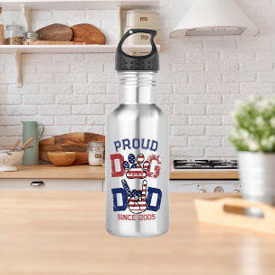 Bouteille D'eau Fier American USA Pet Dog Papa Lover US Drapeau