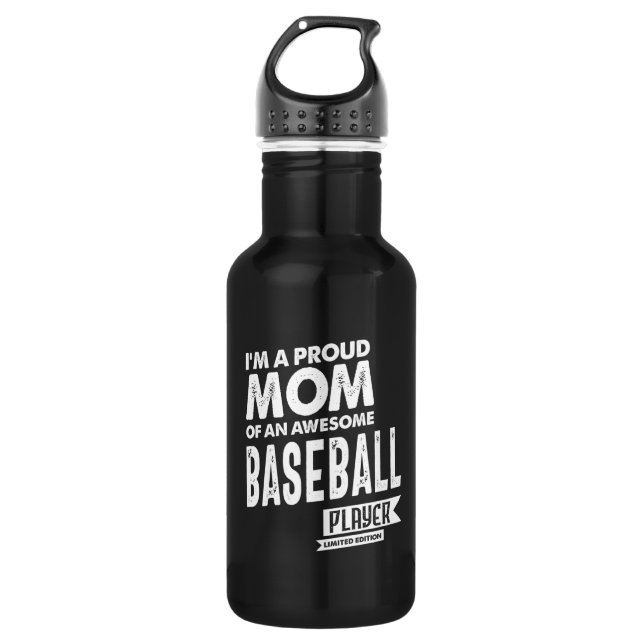 Bouteille D'eau Fier Maman d'un joueur de baseball génial (Devant)