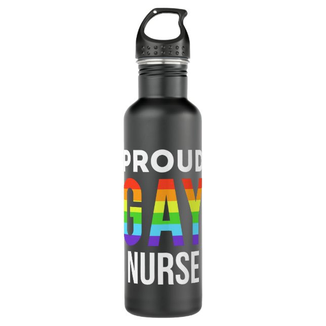 Bouteille D'eau Fière Gay Nurse Pride Mois LGBTQ Rainbow (Devant)
