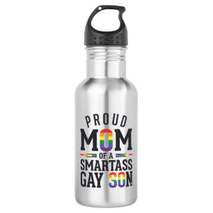 Bouteille D'eau Fière maman d'un fils gay insolent Vintage T-shirt