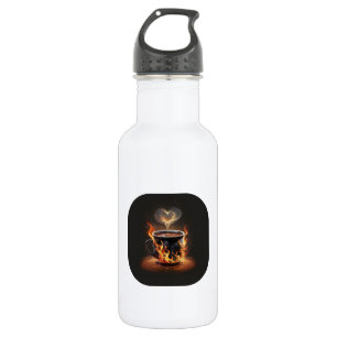 Bouteille D'eau Fiery Christmas Coffee Cup avec Heart Steam Art