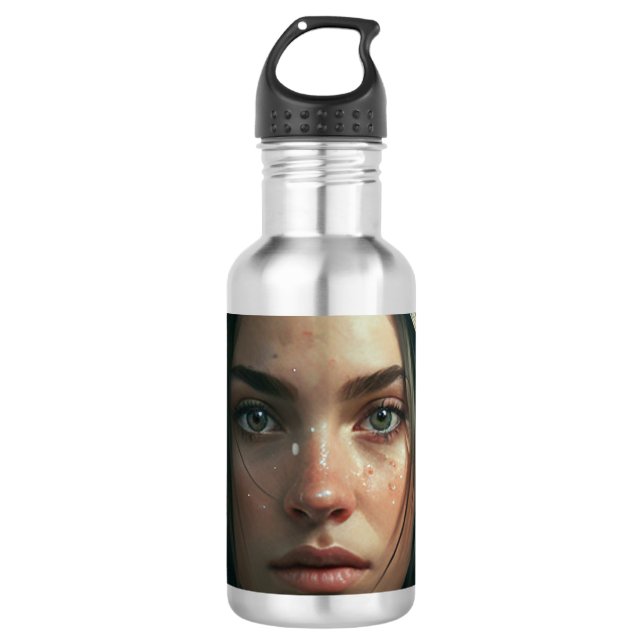 Bouteille D'eau Fille à capuchon de pluie (Devant)