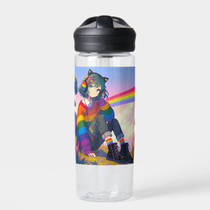 Bouteille D'eau Fille animée LGBTQIA+ Fierté lesbienne Personnalis