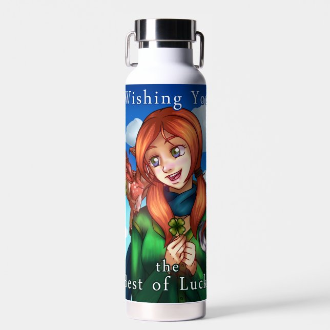 Bouteille D'eau Fille chanceuse (Avant)