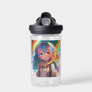Bouteille D'eau Fille d'anime arc-en-ciel personnalisée et magnifi